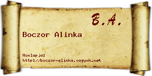 Boczor Alinka névjegykártya